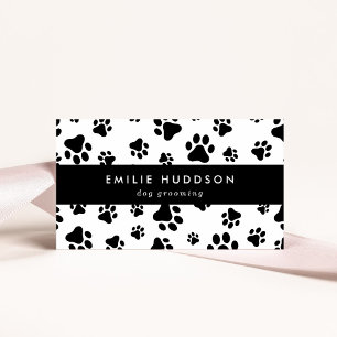 Tarjeta De Visita Patrón De Paws, Perro Groomer, Perro Walker, Tiend