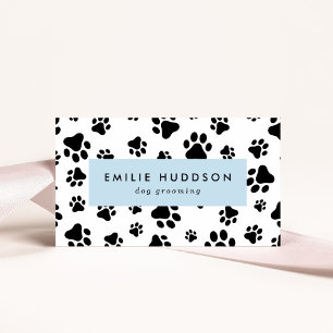 Tarjeta De Visita Patrón De Paws, Perro Groomer, Perro Walker, Tiend