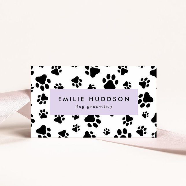 Tarjeta De Visita Patrón De Paws, Perro Groomer, Perro Walker, Tiend (Subido por el creador)