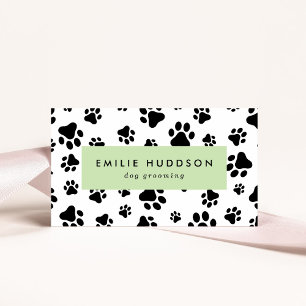 Tarjeta De Visita Patrón De Paws, Perro Groomer, Perro Walker, Tiend