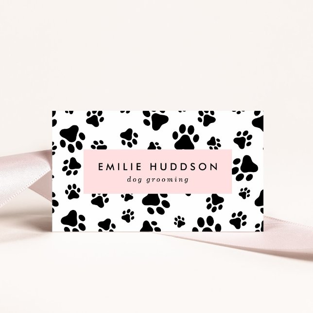 Tarjeta De Visita Patrón De Paws, Perro Groomer, Perro Walker, Tiend (Subido por el creador)