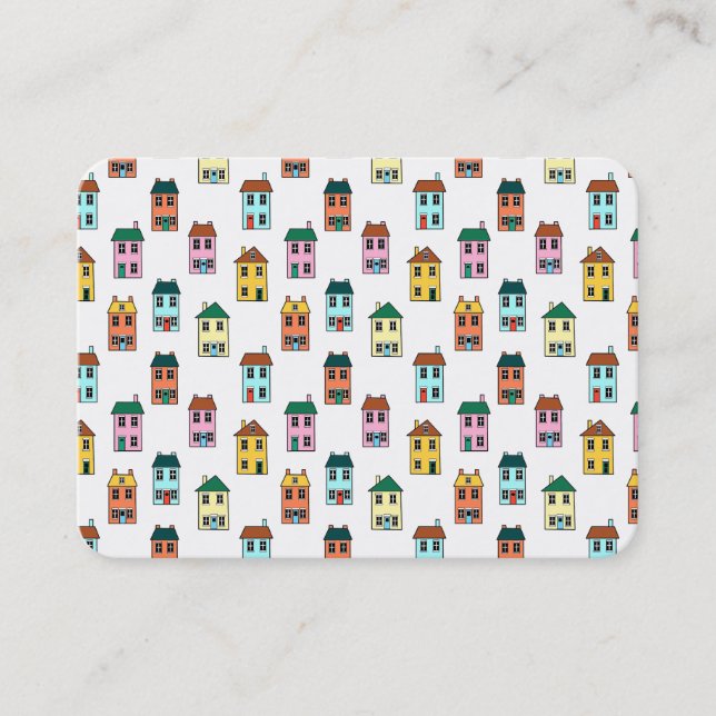 Tarjeta De Visita Patrón de pequeñas casas (Anverso)