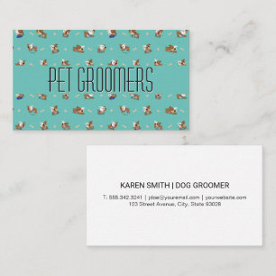 Tarjeta De Visita Patrón de perros y huesos   Servicios para animale