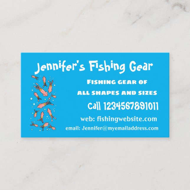 Tarjeta De Visita Patrón de personalizado de calamar rosa gracioso (Anverso)