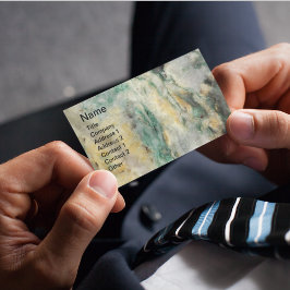 Tarjeta De Visita Patrón de Piedra Mineral Marítima Verde