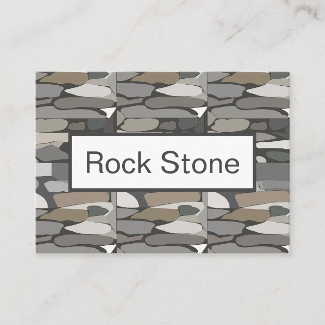 Tarjeta De Visita Patrón de Piedra Roca Gris (Anverso)