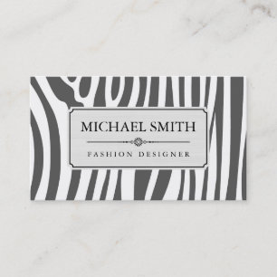 Tarjeta De Visita Patrón de piel de cebra moderna #14
