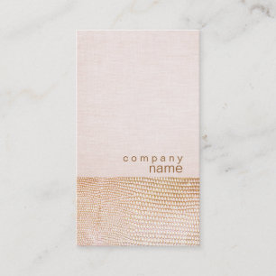 Tarjeta De Visita Patrón de piel de serpiente dorado Linen rosa Aspe