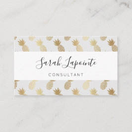 Tarjeta De Visita Patrón de piña dorada