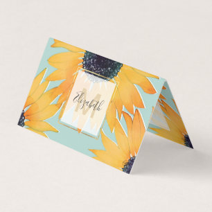 Tarjeta De Visita Patrón de pintura de girasoles amarillos dibujados