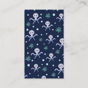 Tarjeta De Visita Patrón de pulpo bajo el mar