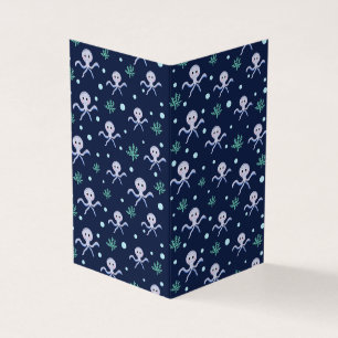 Tarjeta De Visita Patrón de pulpo bajo el mar