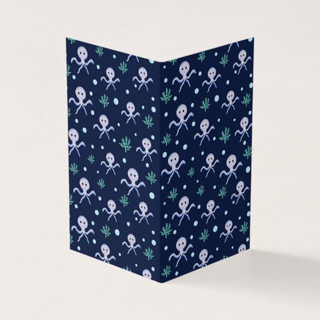 Tarjeta De Visita Patrón de pulpo bajo el mar (Exterior)