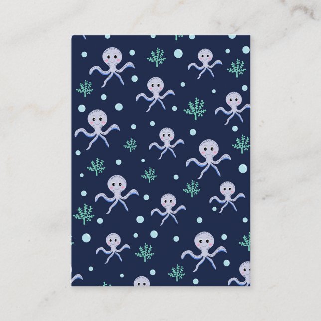 Tarjeta De Visita Patrón de pulpo bajo el mar (Anverso)