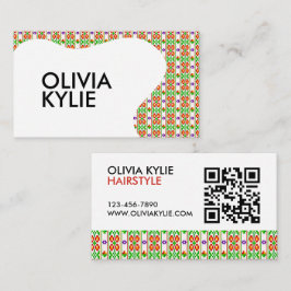 Tarjeta De Visita Patrón de punto cruz boho moderno sin fisuras
