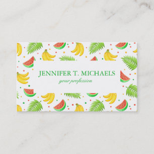 Tarjeta De Visita Patrón de punto de polka de frutas tropicales