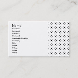 Tarjeta De Visita Patrón de puntos de polka blanco y negro
