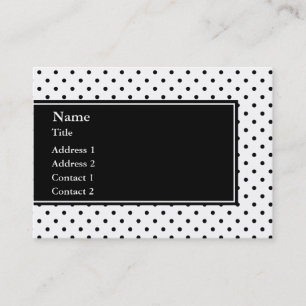 Tarjeta De Visita Patrón de puntos de polka blanco y negro