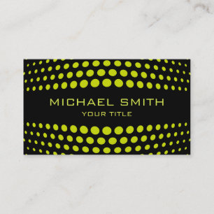 Tarjeta De Visita Patrón de puntos de polka verde ácido profesional