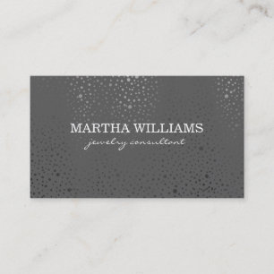 Tarjeta De Visita Patrón de puntos metálicos Gris