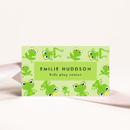 Tarjeta De Visita Patrón de rana, Centro de juegos para niños, Centr