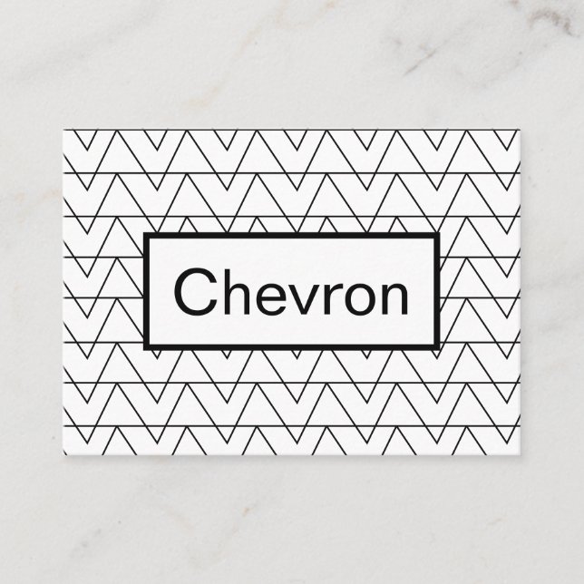 Tarjeta De Visita Patrón de rayas de cheurón negro y blanco (Anverso)