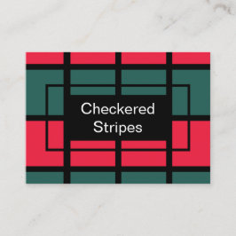 Tarjeta De Visita Patrón de rayas de color negro verde rojo
