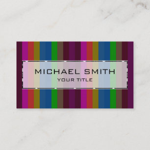 Tarjeta De Visita Patrón de rayas de color retro