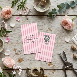 Tarjeta De Visita Patrón de rayas rosadas modernas minimalistas en l