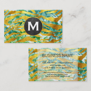 Tarjeta De Visita Patrón de Relieve metalizado dorado   Patrón geomé