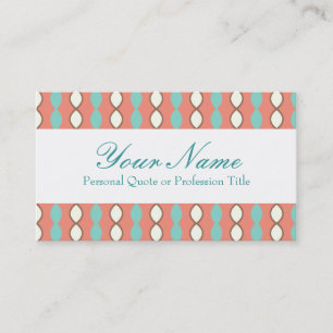Tarjeta De Visita Patrón de Retro 70 rosa blanco y azul