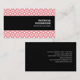 Tarjeta De Visita Patrón de rombo blanco barra negra