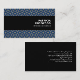 Tarjeta De Visita Patrón de rombo gris barra negra