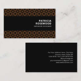 Tarjeta De Visita Patrón de rombo negro barra negra