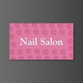 Tarjeta De Visita Patrón de Rosas - Salón de Uñas