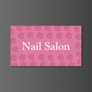 Tarjeta De Visita Patrón de Rosas - Salón de Uñas