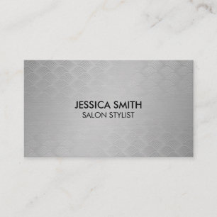 Tarjeta De Visita Patrón de roscado metálico plateado y roscado plat