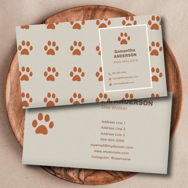 Tarjeta De Visita Patrón de rutas - Caminador de perros (Dog Walker Business Card)