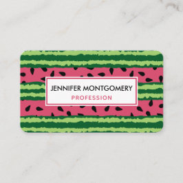 Tarjeta De Visita Patrón de sandía cúpula rosa y verde