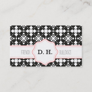 Tarjeta De Visita Patrón de silueta de Bulldog Francés lindo 