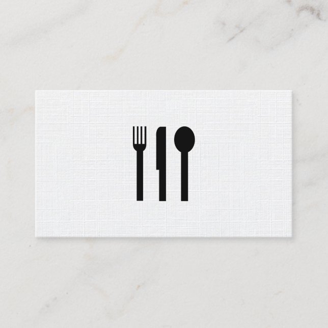 Tarjeta De Visita Patrón de Silverware / Linen (Anverso)