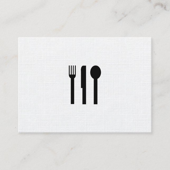 Tarjeta De Visita Patrón de Silverware / Linen (Anverso)