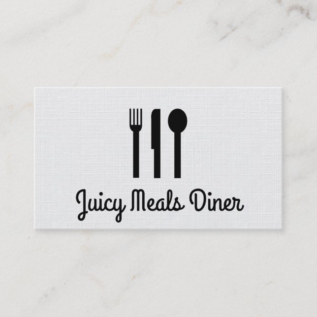 Tarjeta De Visita Patrón de Silverware / Linen (Anverso)