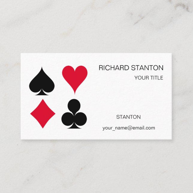 Tarjeta De Visita Patrón de símbolos de cartas de reproducción (Anverso)
