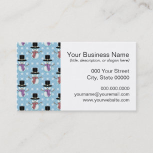 Tarjeta De Visita Patrón de Snowman y Snowflakes