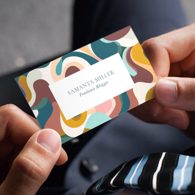 Tarjeta De Visita Patrón De Swirls Abstract Bohemias Coloridas (Subido por el creador)