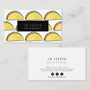 Tarjeta De Visita Patrón de Taco Moderno Blanco Redes Sociales