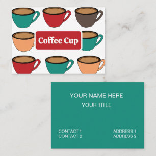 Tarjeta De Visita Patrón de Taza de Café Colorido