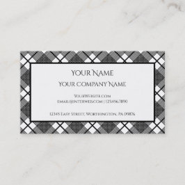 Tarjeta De Visita Patrón de trenzado negro y blanco editable