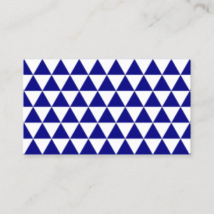Tarjeta De Visita Patrón de triángulo blanco y azul marino